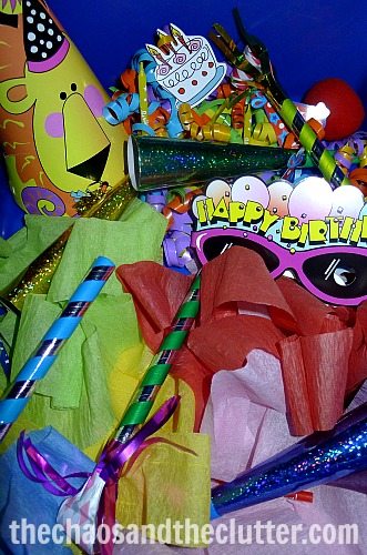 birthday sensory bin